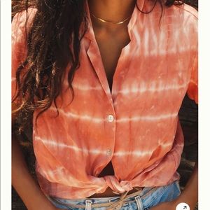 Anthropologie Cloth & Stone Tie Dye Button down